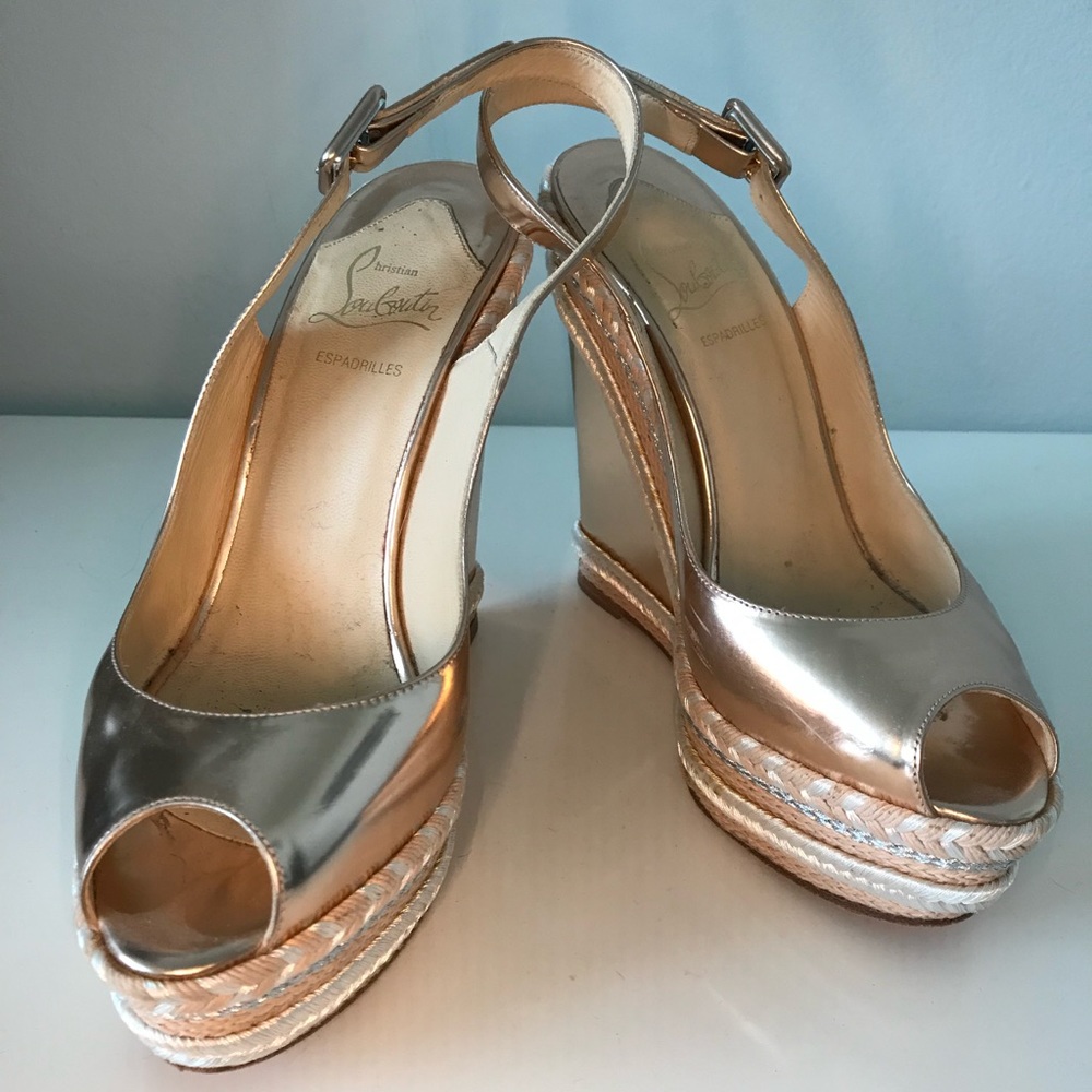Christian Louboutin Wedges / Espadrilles, Gold